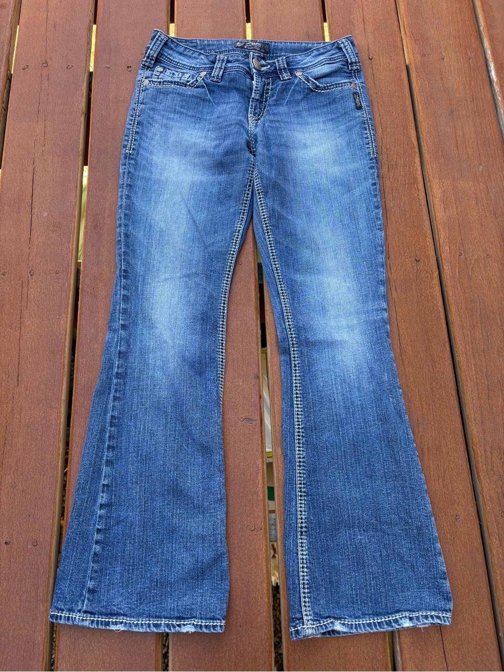 Silver Jeans Women Suki Surplus Bootcut Distressed Y2K Western Cowgirl W29
